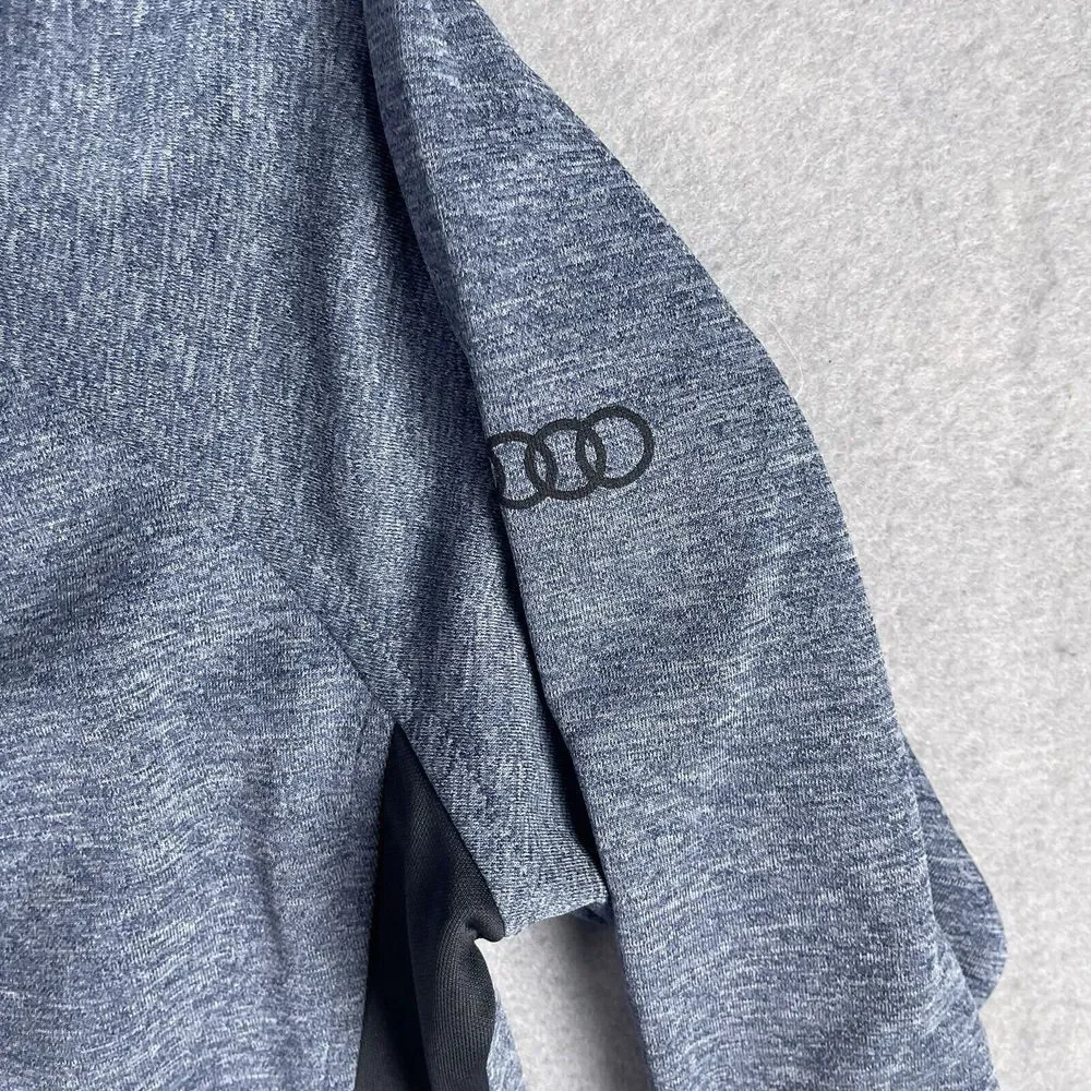 Adidas 1/4 Zip Athletic Olympic T-Shirt‎ Men Medium Blue Wicking  Running